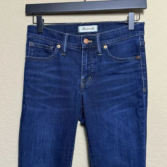 Madewell Larkspur Dark Wash 9-Inch High-Rise Skinny Jeans Women's 25S Stretch - Picture 3 of 16